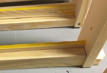 Beeswax on the frame Beeswax on the frame