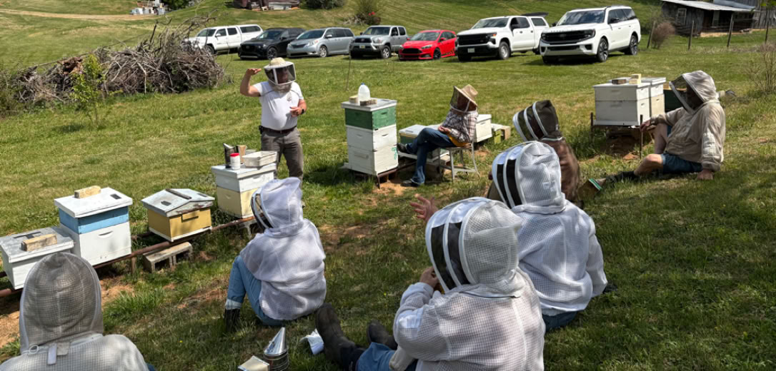 HCBA Education Coordinator - Allen Blanton Preparing new Beekeepers for their NCSBA Certification tests.