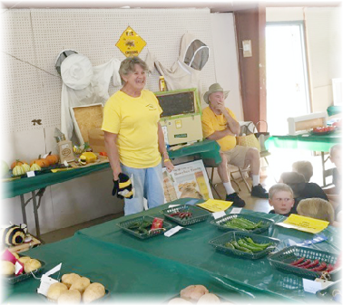 Beth talking about honey bees the Haywood County Fair.